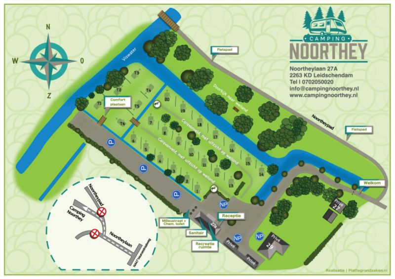 plattegrondd camping Noorthey Leidschendam